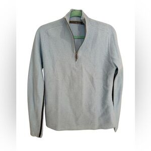 Smartwool Men’s Powder Blue 100% Merino Wool Quarter Zip Sweater Pullover M